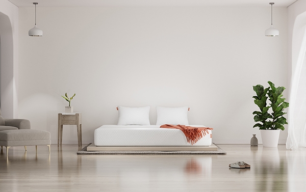 Mattress setup in a bedroom