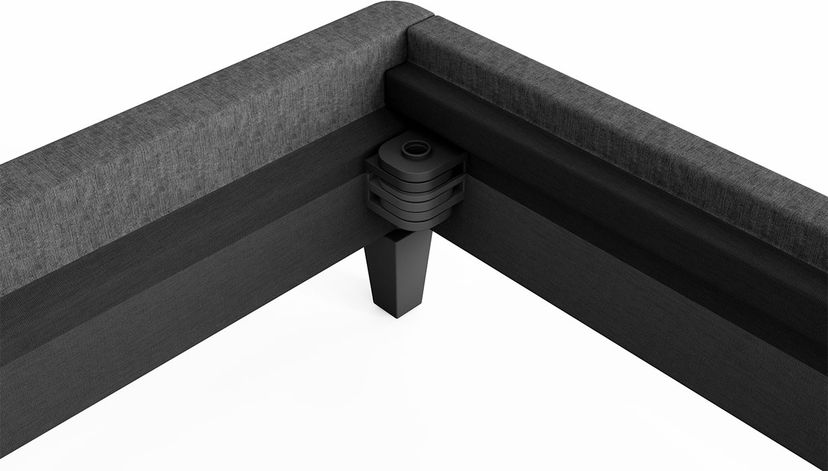 Line up the rails and drop in the corner pins